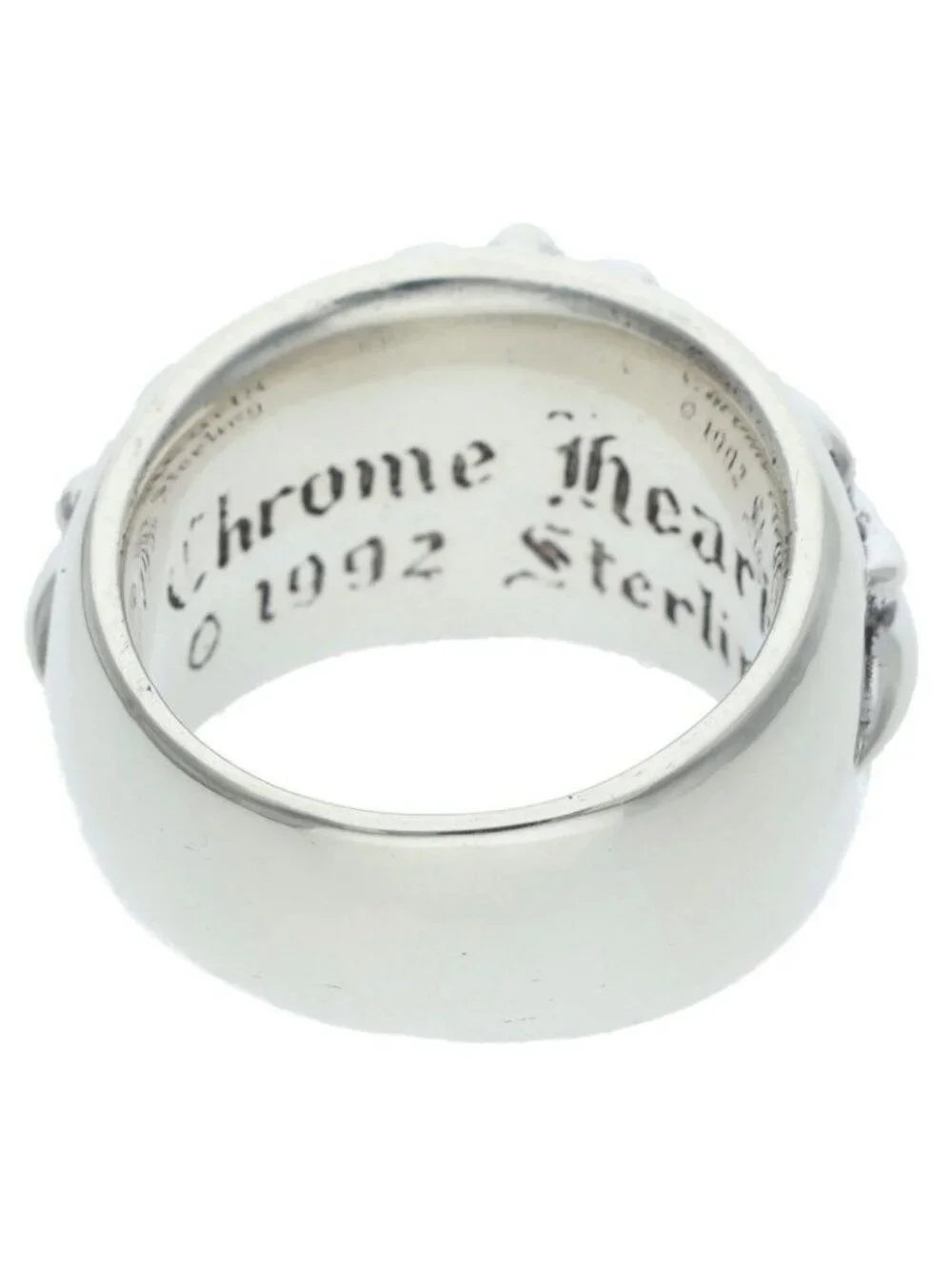 Chrome Hearts Flrl Crs Floral Cross Silver Ring
